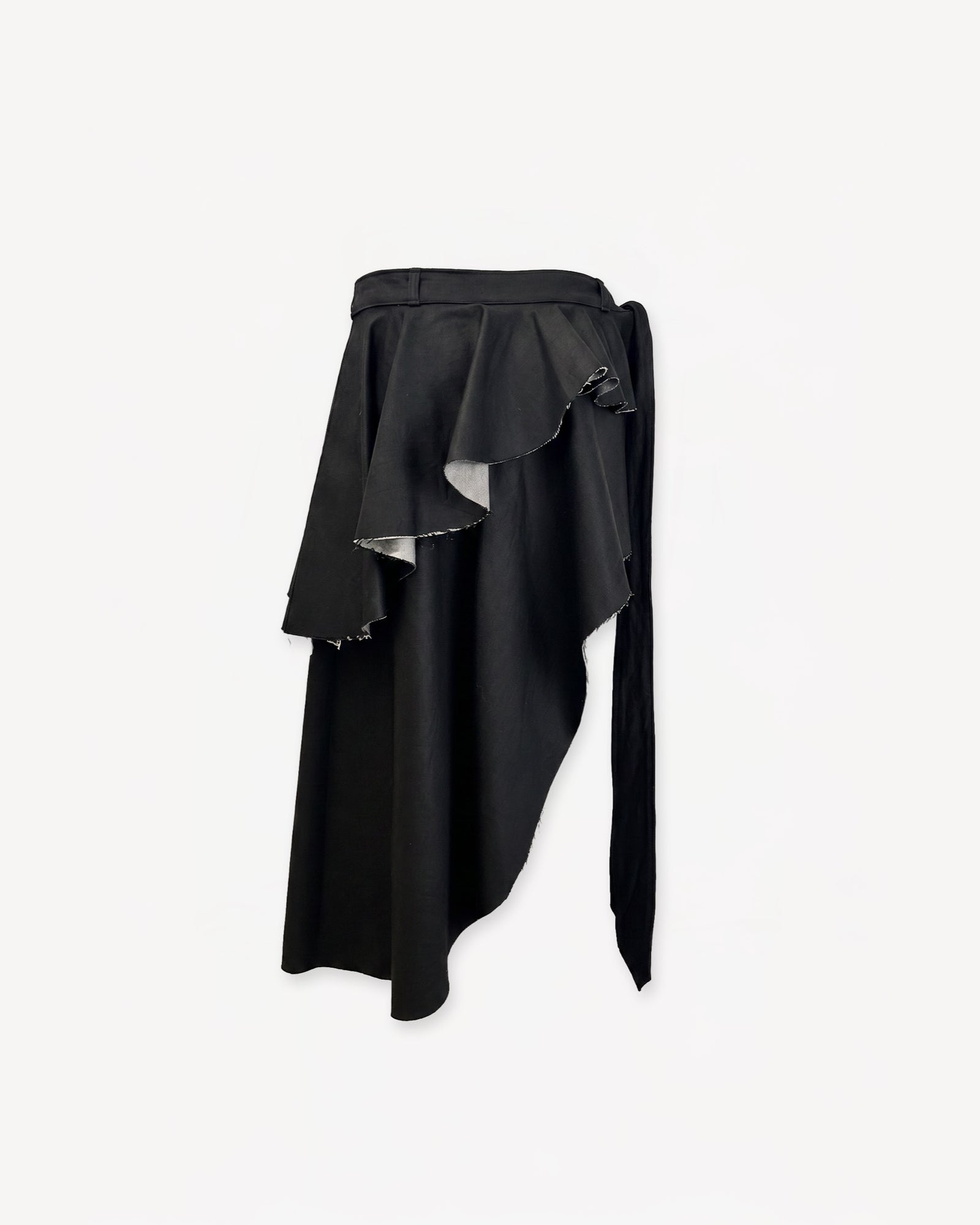 Layered Wrap-Skirt Black