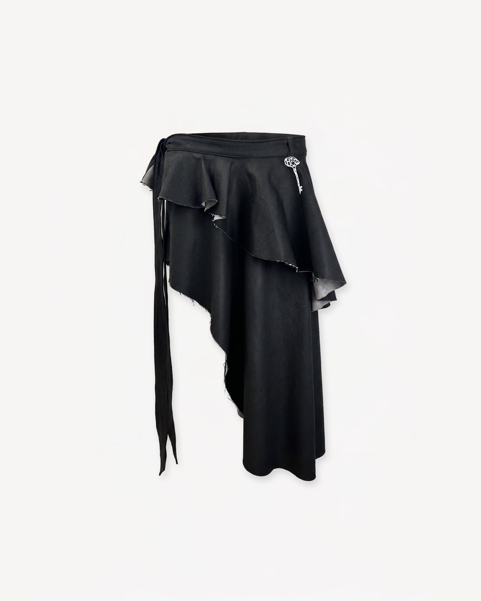 Layered Wrap-Skirt Black