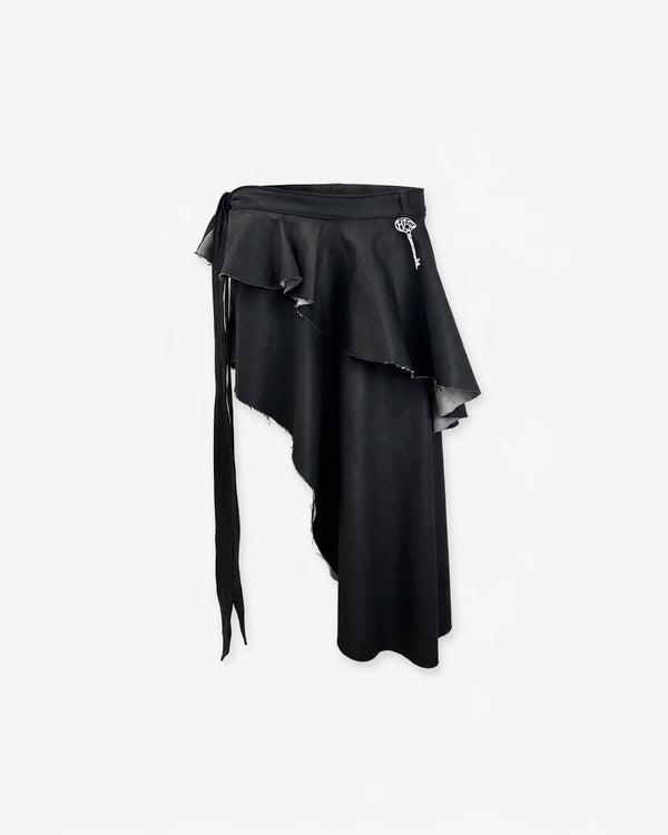 Layered Wrap-Skirt Black