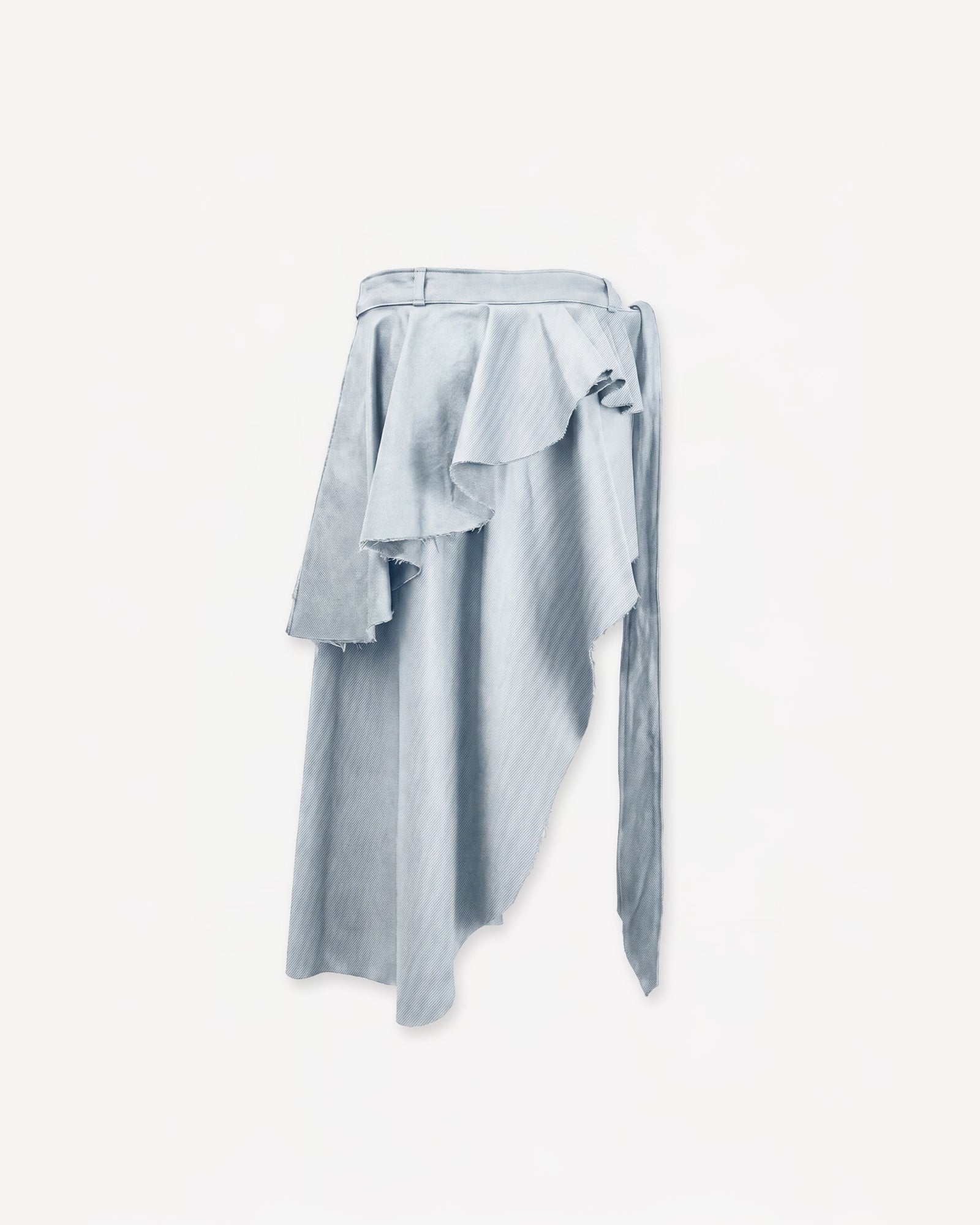 Layered Wrap-Skirt Light Blue