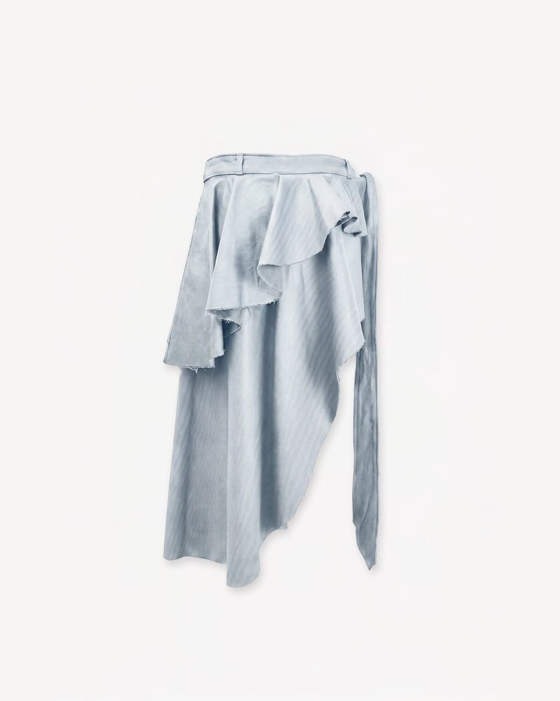 Layered Wrap-Skirt Light Blue