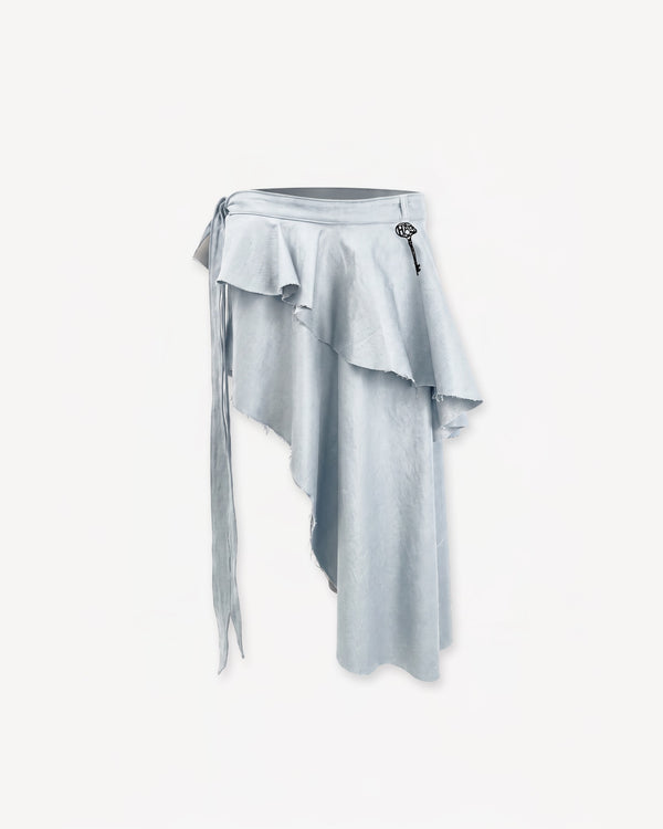 Layered Wrap-Skirt Light Blue