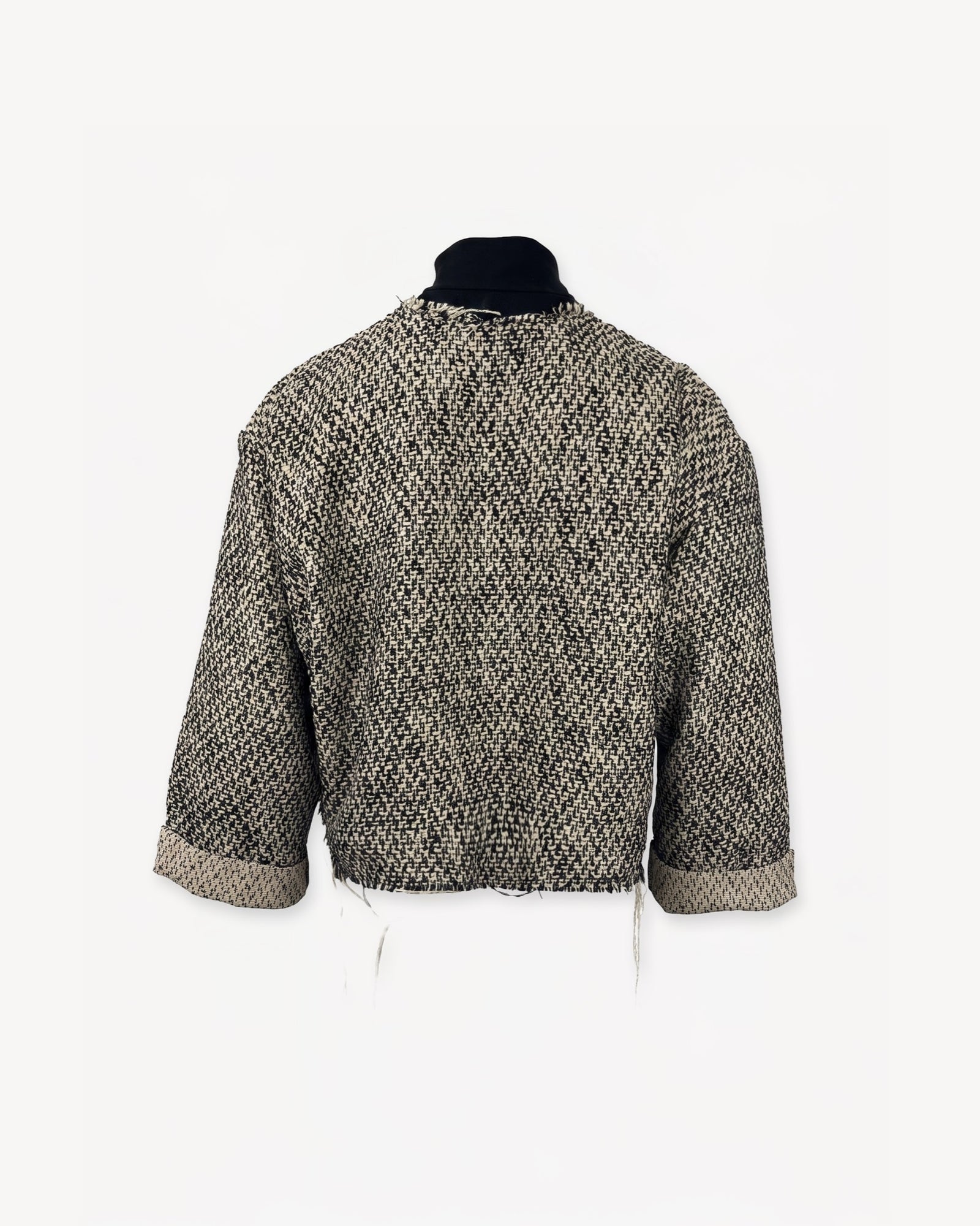Quarter-Zip Sweater Tweed Cream/Black