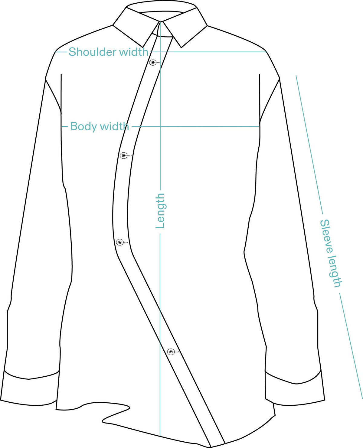 Curved White Shirt – measurement guide