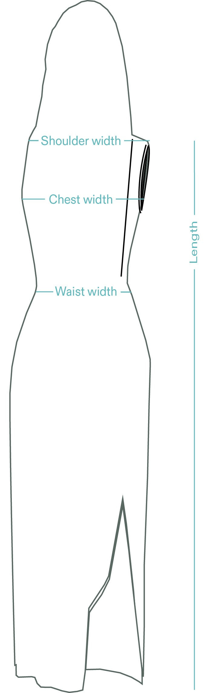 Draped Dress Black – size chart