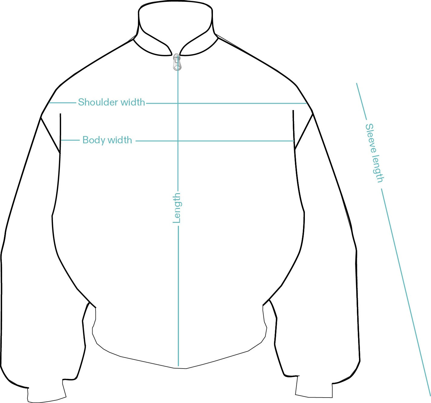 Bomber Jacket Grey (WAXED) – size chart
