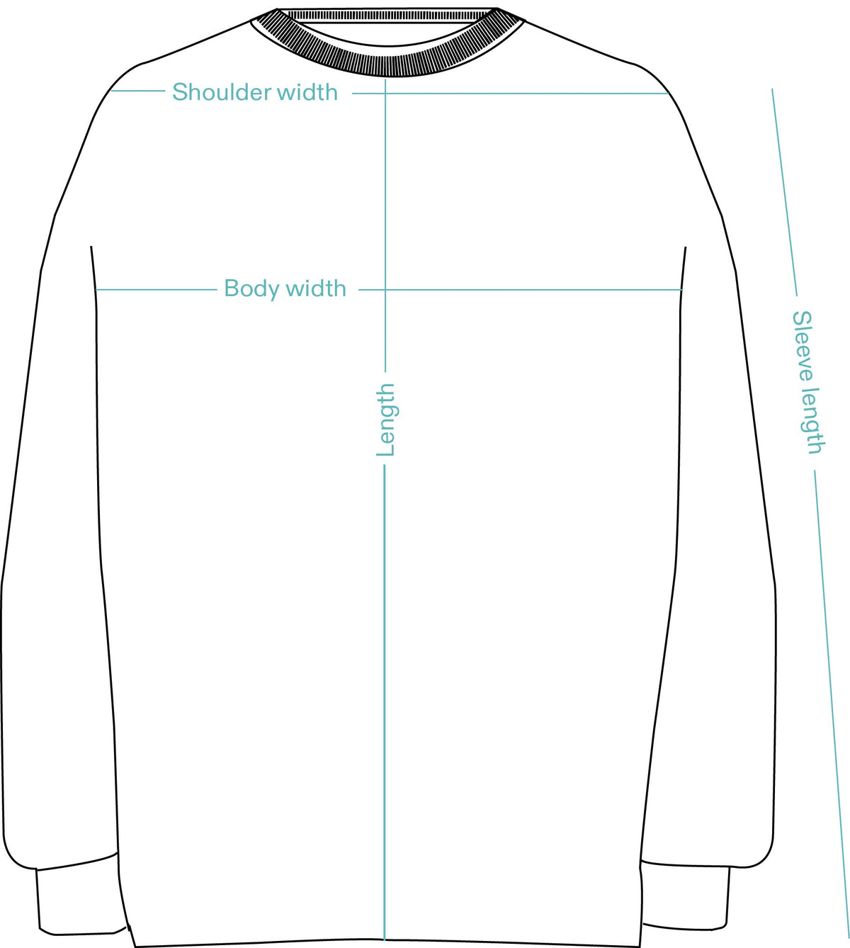 Sunday Sweater Black – measurement guide