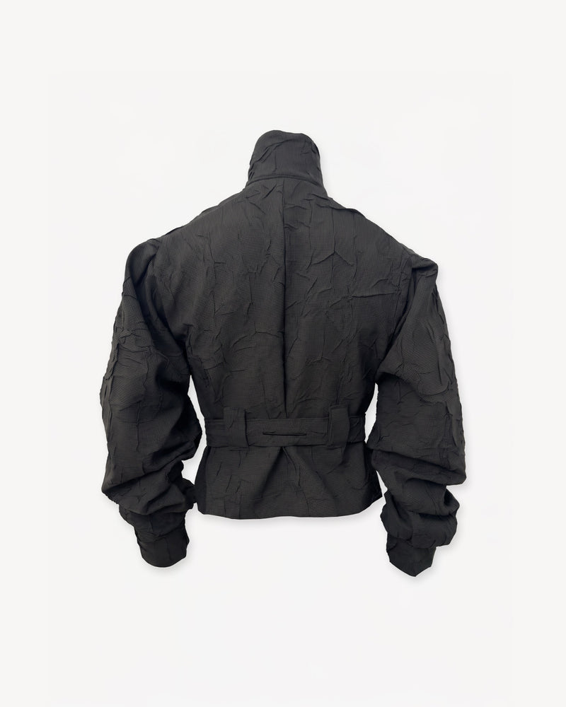 Wrinkled Track Jacket Chequered