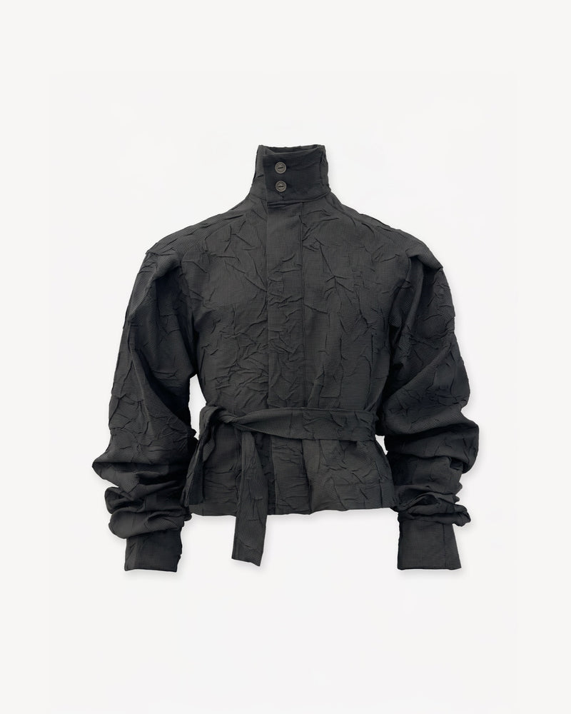 Wrinkled Track Jacket Chequered